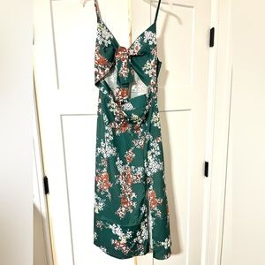 Floral cut out midi dress